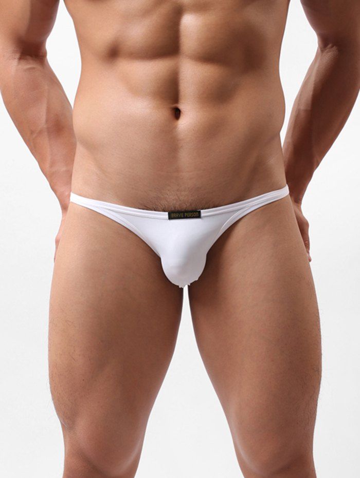 

Plain Sexy High Cut Breathable Briefs, White