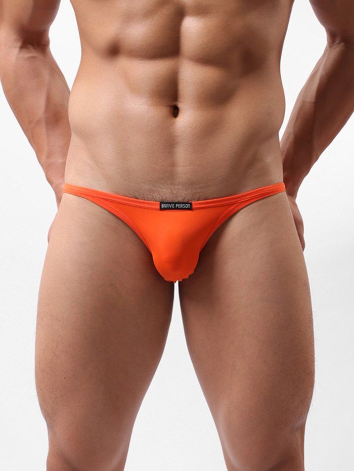 

Plain Sexy High Cut Breathable Briefs, Orange
