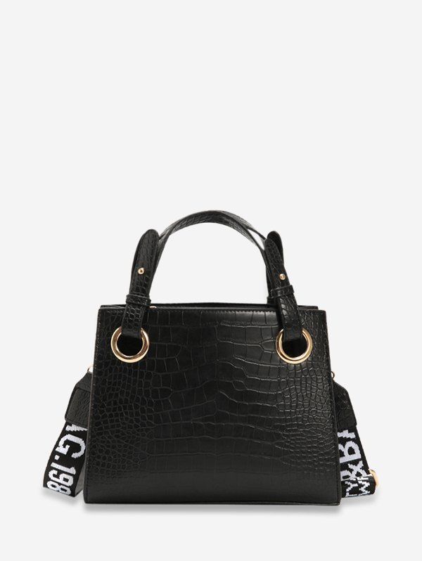 

Animal Embossed Letter Strap Crossbody Bag, Black