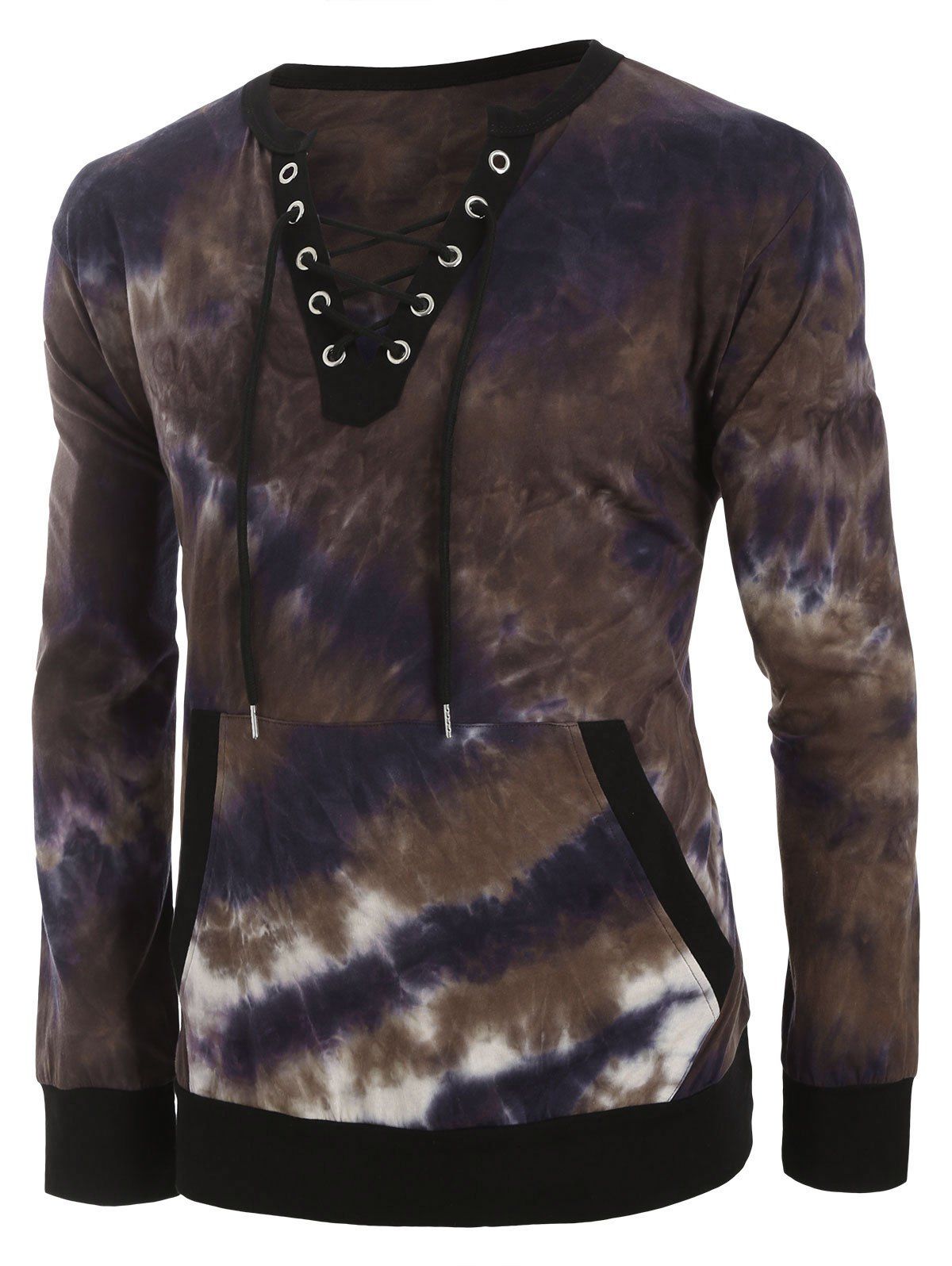 

Plus Size Tie Dye Lace Up Sweatshirt, Multi