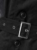 Plus Size Button Asymmetric Coat with Belt -  