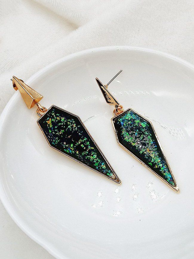 

Geometric Resin Layered Earrings, Gold