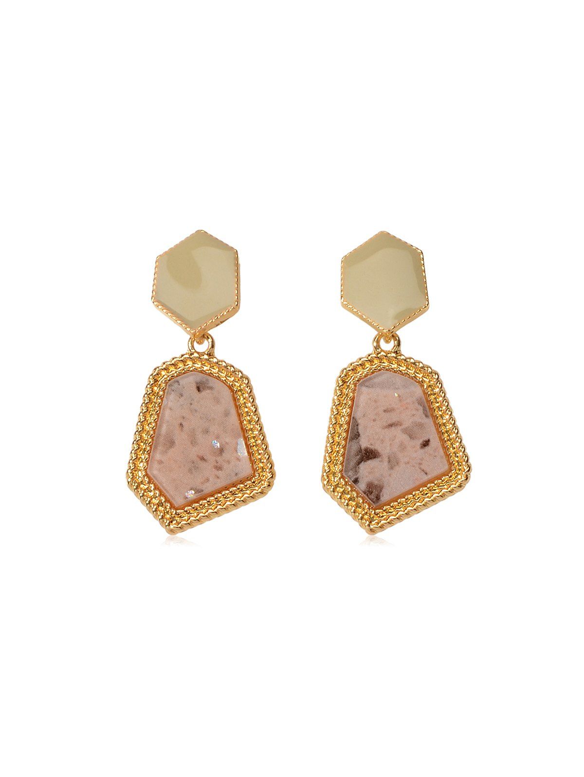 

Irregular Geometric Layered Earrings, Orange pink