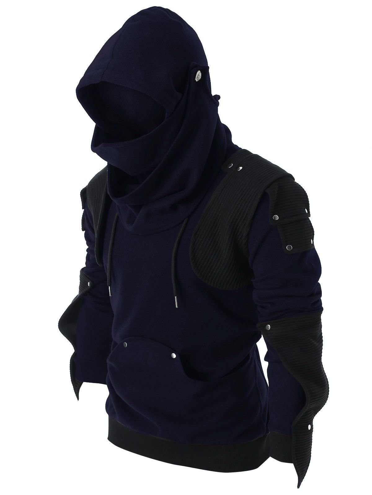 

Rivet Long Sleeve Drawstring Hoodie, Midnight blue
