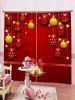 Rideaux de Fenêtre Boules de Noël et Cloche 2 Panneaux - Rouge Lave W28 x L39 inch x 2pcs