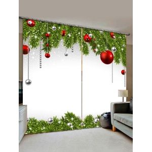 

Christmas Ball Pattern Window Curtains, Crystal cream