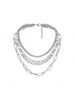 Brief Multilayered Link Chain Necklace -  
