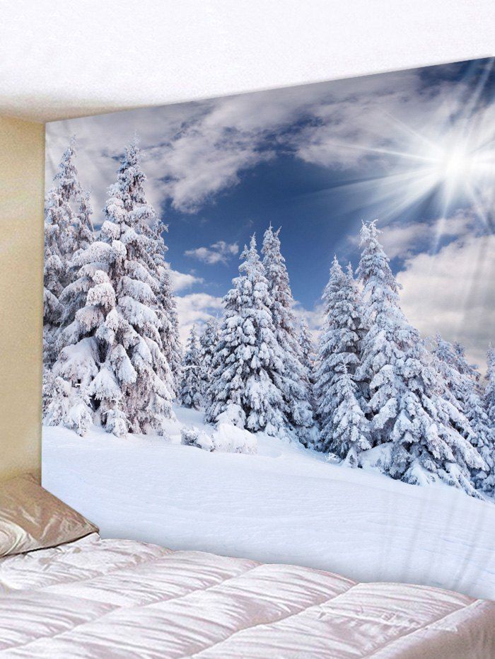 

Snow Forest Sunshine Pattern Tapestry, Blue gray