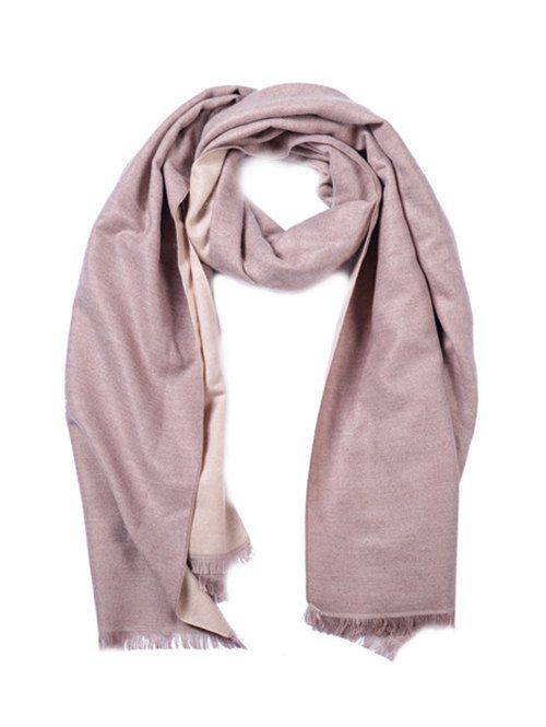 

Faux Cashmere Double-sided Two Tone Scarf, Pink rose