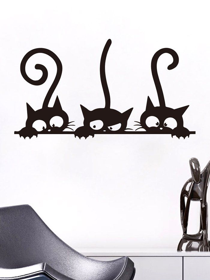 

Cats Pattern Wall Sticker Set, Black