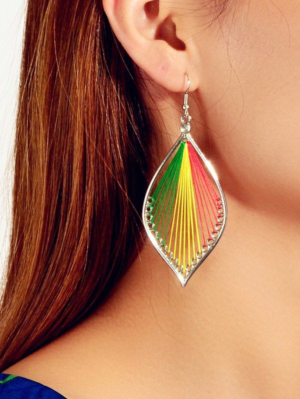 

Thread Leaf Design Hook Earrings, Acu camouflage