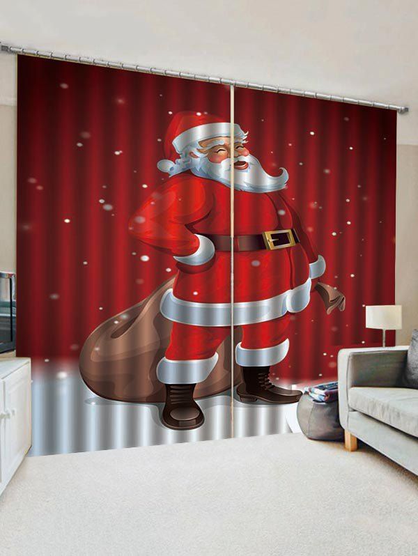 

Father Christmas Pattern Window Curtains, Multi