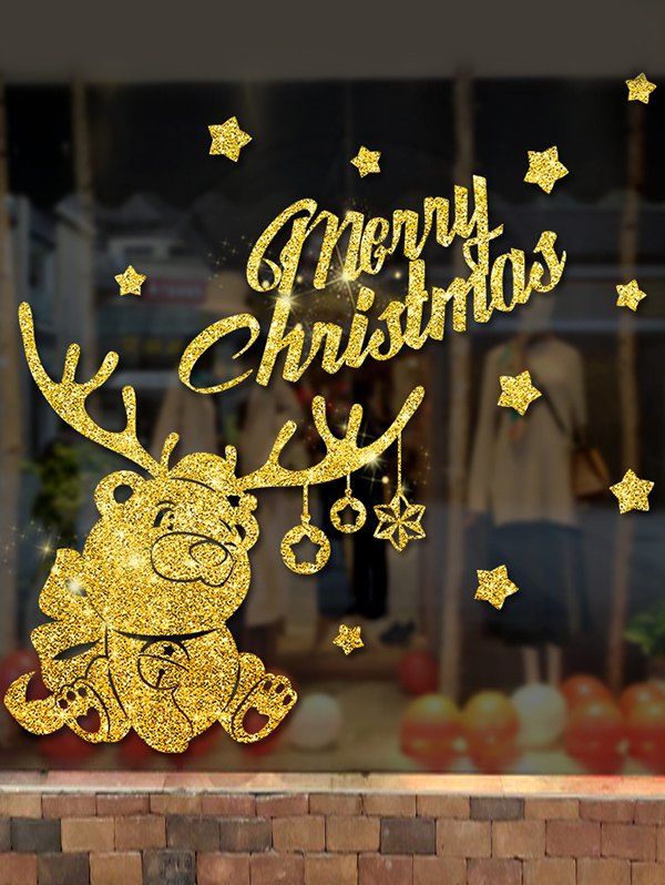 

Merry Christmas Bear Wall Sticker Set, Multi-a