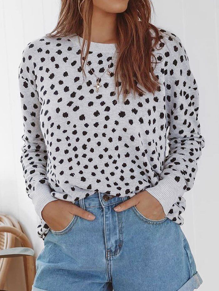 

Graphic Loose Longline Sweatshirt, Gray