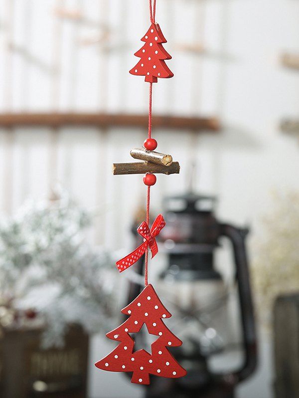 

Wooden Christmas Tree Hanging Decoration, Multi-d