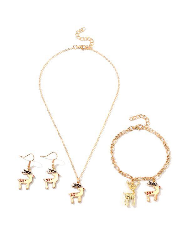 

Christmas Pendant Elk Jewelry Suit, Gold