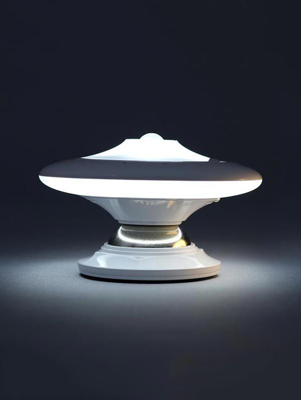 

Home Decoration UFO Shape Rotating Body Sensor LED Night Light, White