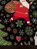 Nappe de Table Imperméable Père Noël et Arbre en Tissu - Rouge Largeur 55 x Longueur 71 pouces