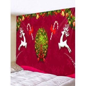 

Christmas Wreath Deer Print Tapestry Wall Hanging Art Decoration, Multi