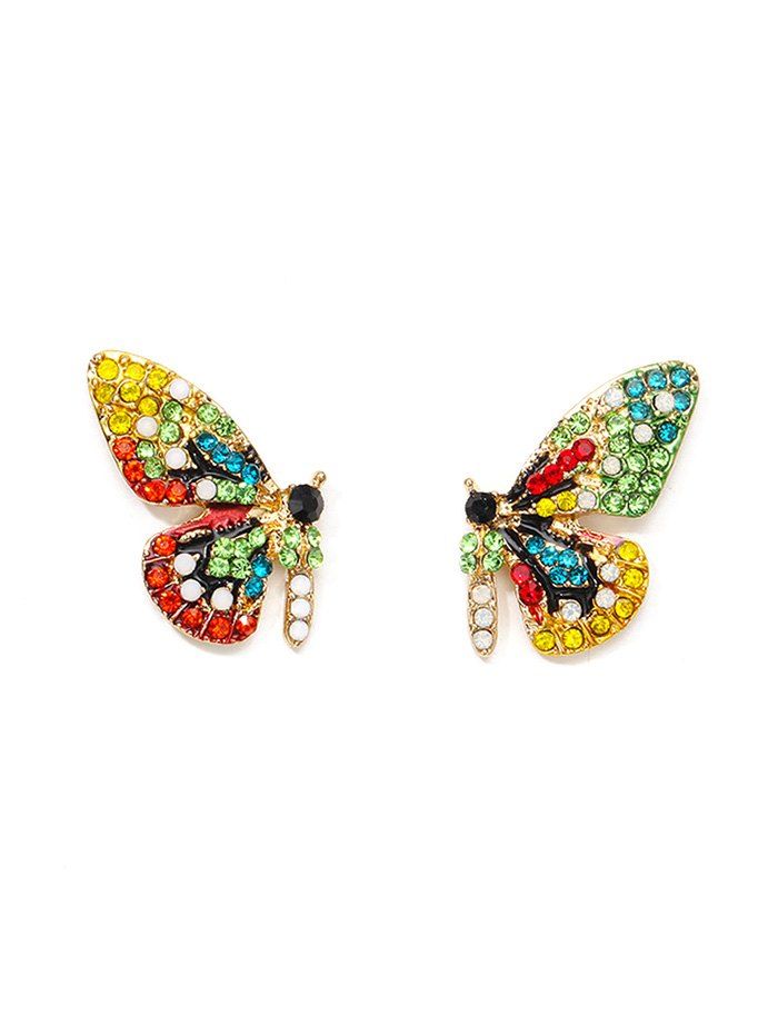 

Colorful Rhinestone Butterfly Shape Stud Earrings, Multi