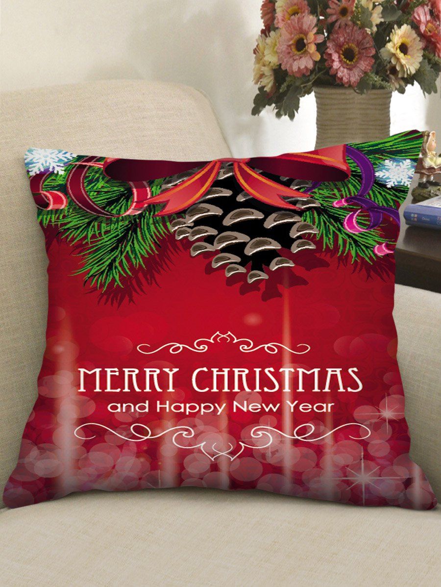 

Christmas Print Throw Pillow Case, Multi-b