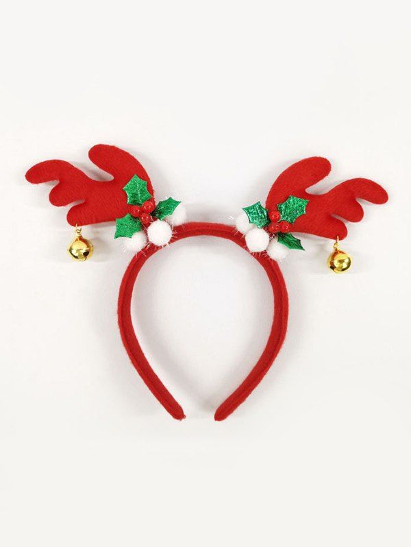 

Christmas Elk Antler Bell Fabric Hairband, Red