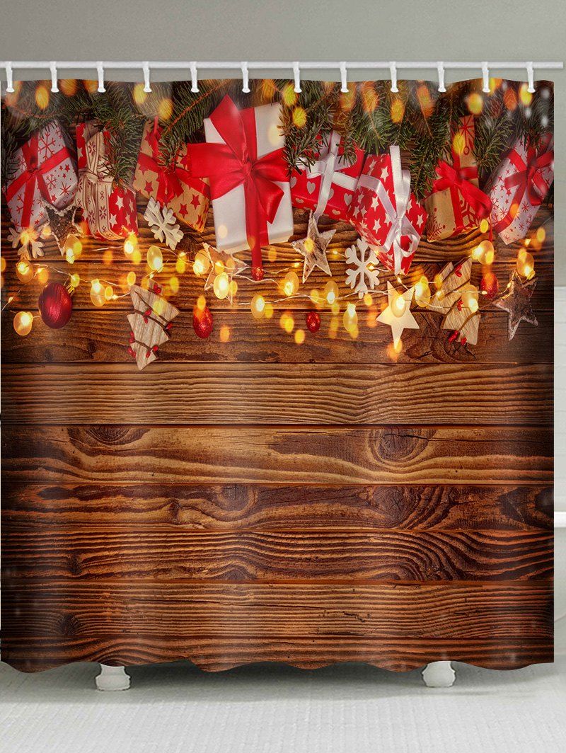 

Christmas Gift Wooden Waterproof Bath Curtain, Multi