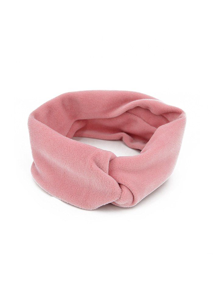 

Solid Velour Cross Wide Headband, Pink
