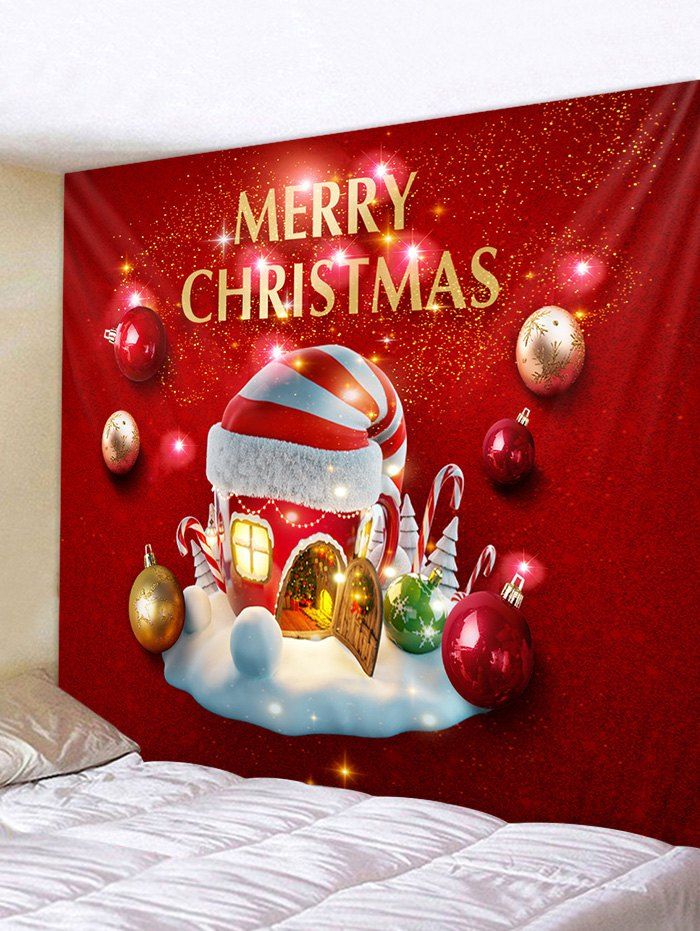 

Christmas Hat House Ball Print Tapestry Wall Hanging Art Decoration, Multi