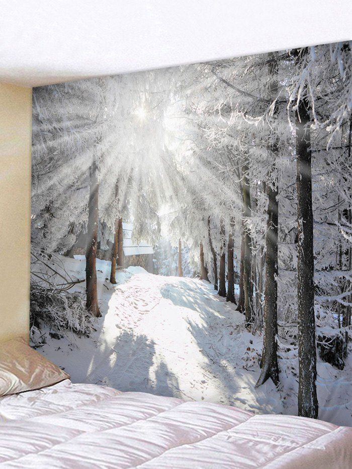 

Sunshine Snow Forest Printed Tapestry Wall Hanging Art Decoration, Multi