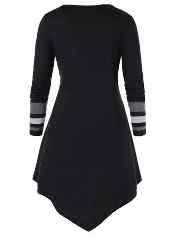 

Plus Size Asymmetric Colorblock T Shirt, Dark gray