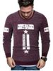 Letter Star Graphic Fuzzy Crew Neck Sweater -  