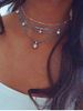 Star Pendant Layered Choker Necklace -  