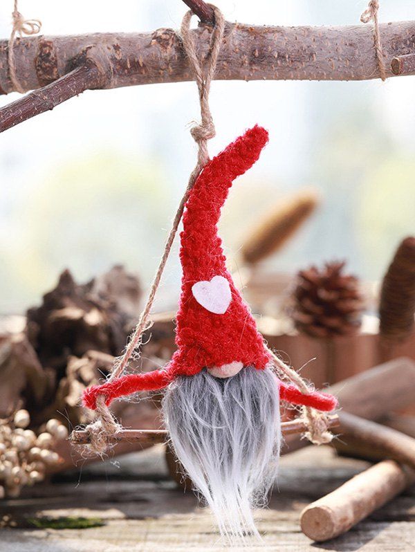 

Christmas Ornaments Heart Faceless Hanging Doll, Red