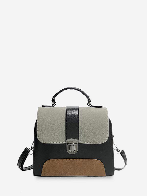 

Retro Color-block Crossbody Bag, Gray cloud
