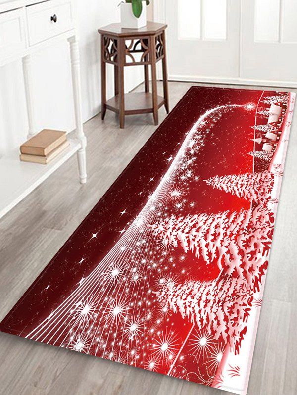 

Christmas Tree Village Pattern Water Absorption Area Rug, Multi