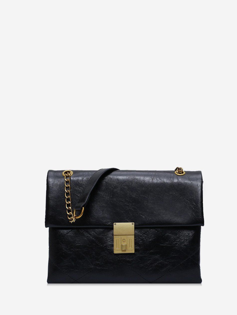 

Solid Simple Chain Shoulder Bag, Black