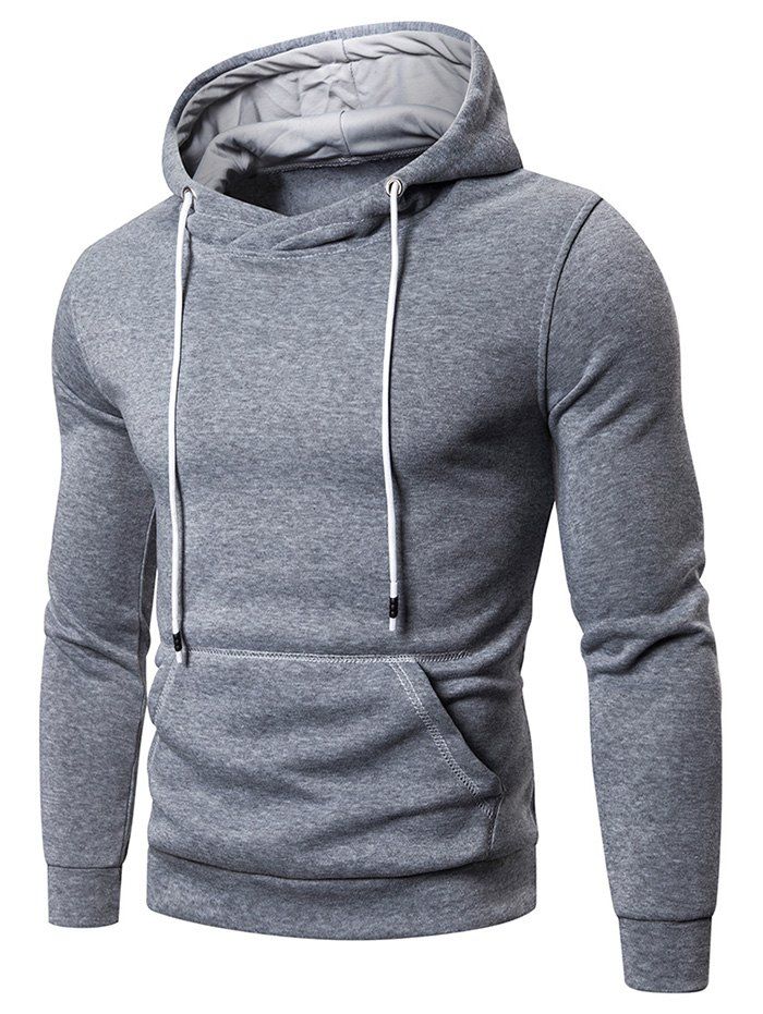 whole colored drawstring casual hoodie