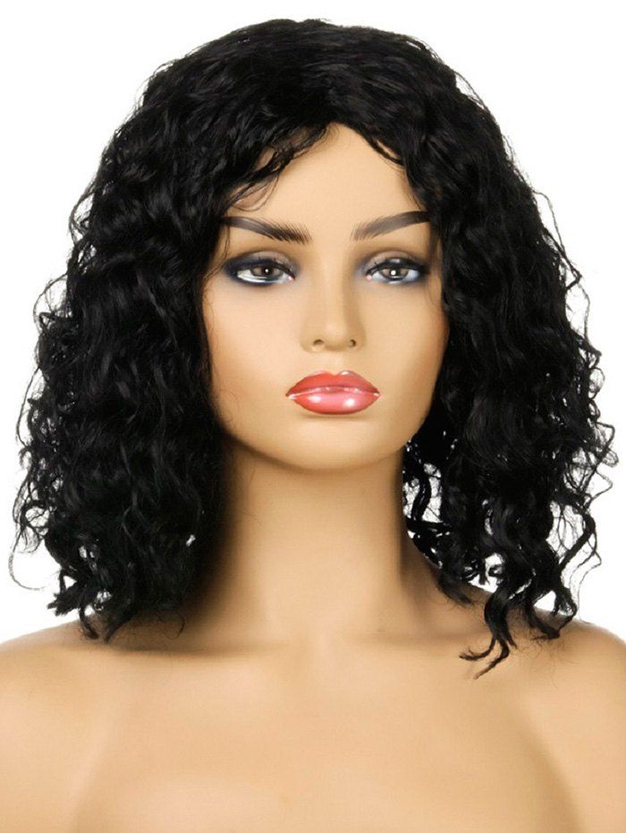 

Synthetic Afro Curl Medium Center Part Wig, Black