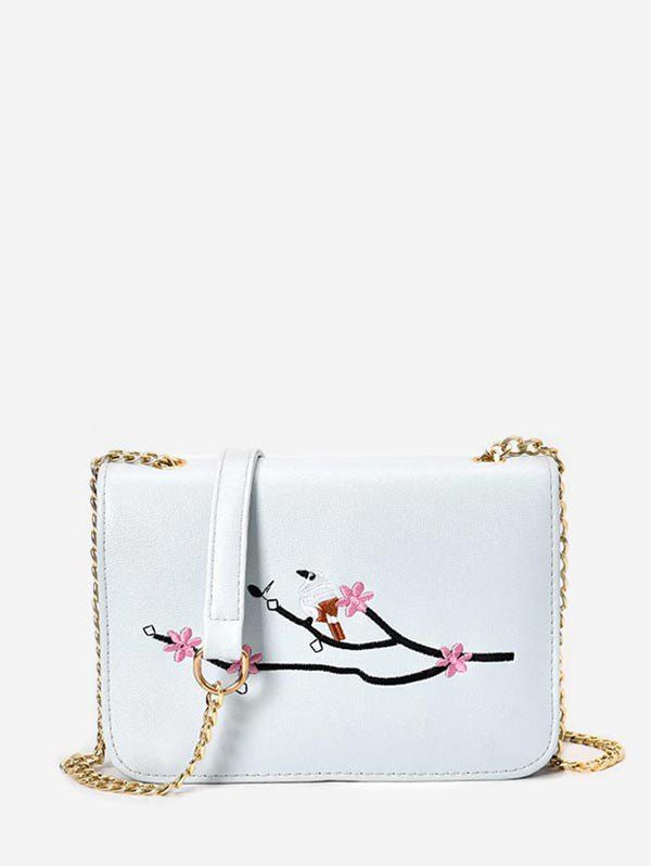 

Embroidery Chain Small Crossbody Bag, Sea blue