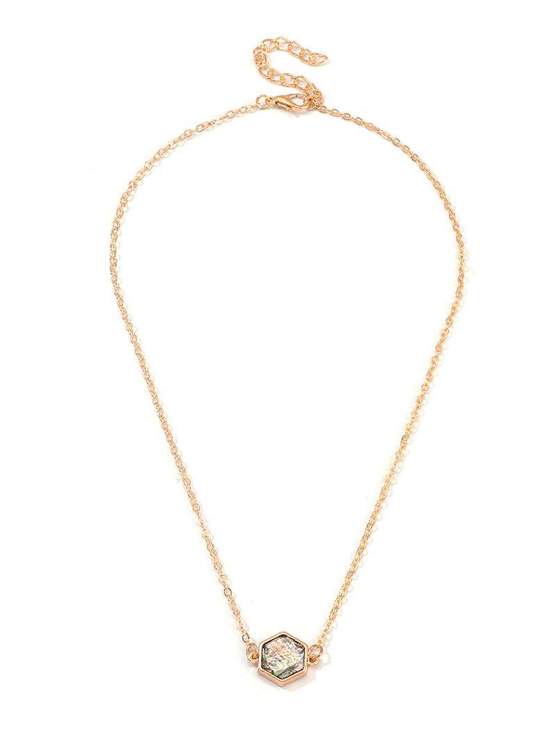 

Cross Geometric Heart Clavicle Necklace, Gold