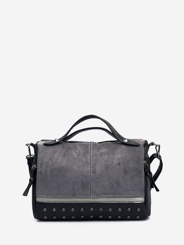 

Jointed Rivet Boston Bag, Battleship gray