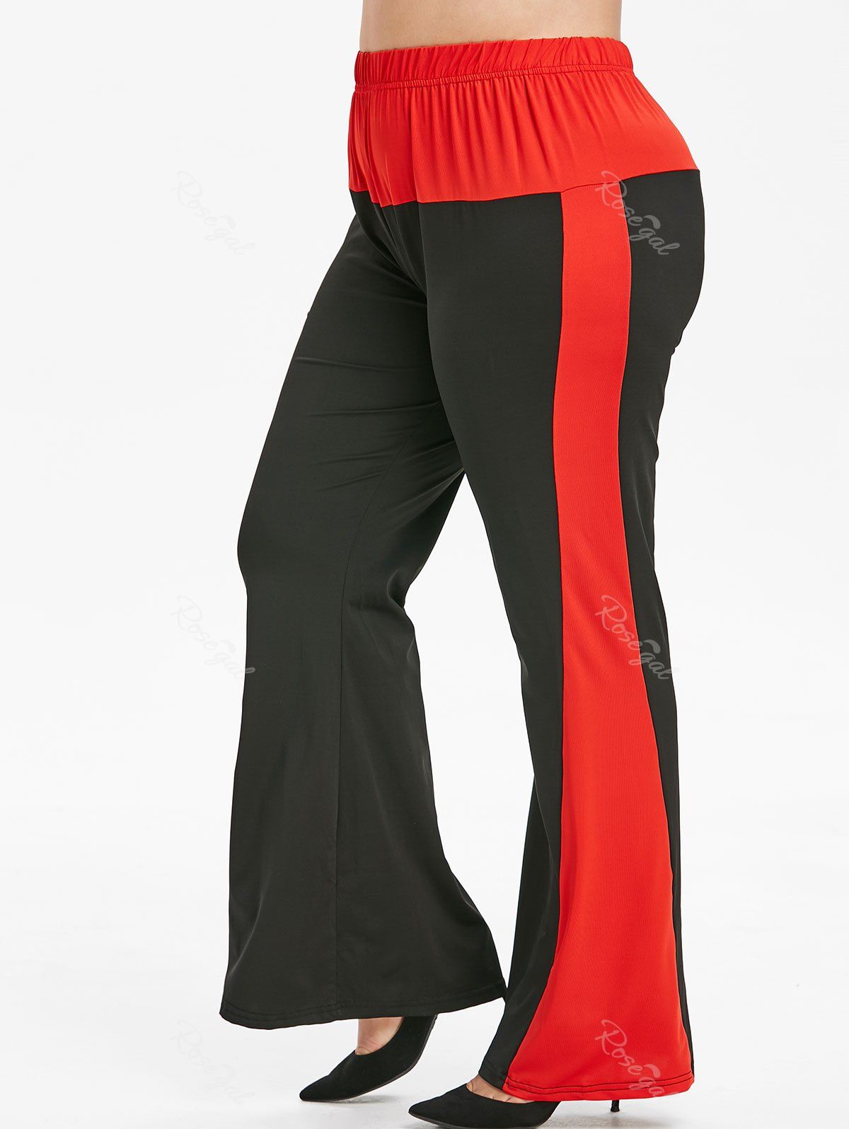black bell bottom pants plus size