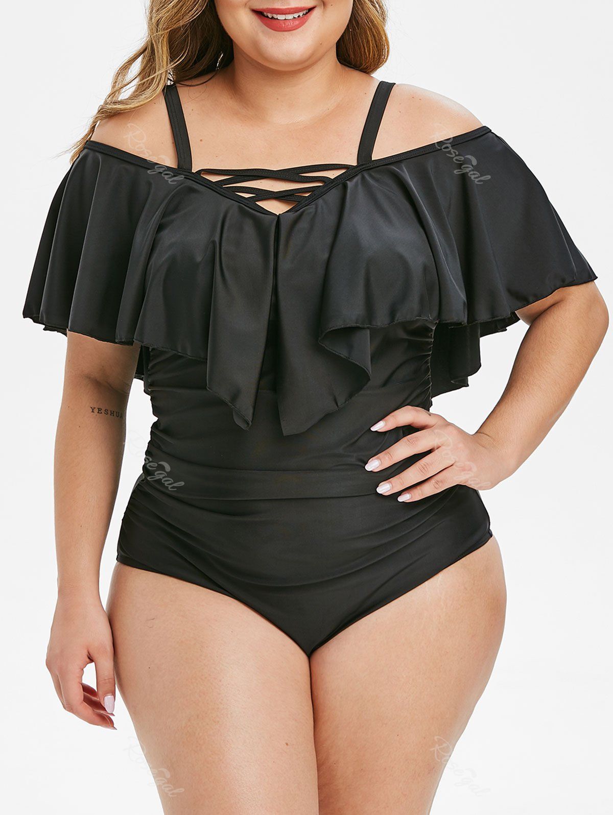 flounce plus size swim