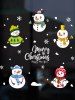 Christmas Snowman Greeting Print Removable Wall Art Stickers -  