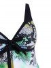 Plus Size Ombre Snake Print Tankini Swimsuit -  