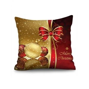 

4 Pcs Christmas Bowknot Pattern Decorative Pillowcases, Multi