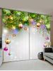 2 Panels Christmas Balls Stars Printed Window Curtains [62% OFF] | Rosegal