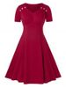 Plus Size Sweetheart Neck Midi Ruched A Line Dress -  