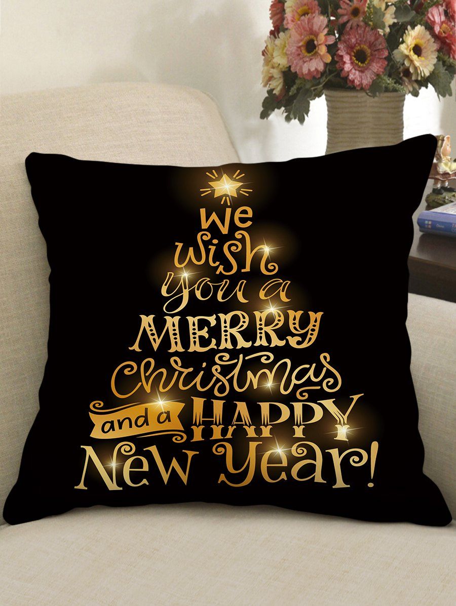 

Christmas Greeting Theme Decorative Pillowcase, Multi-d